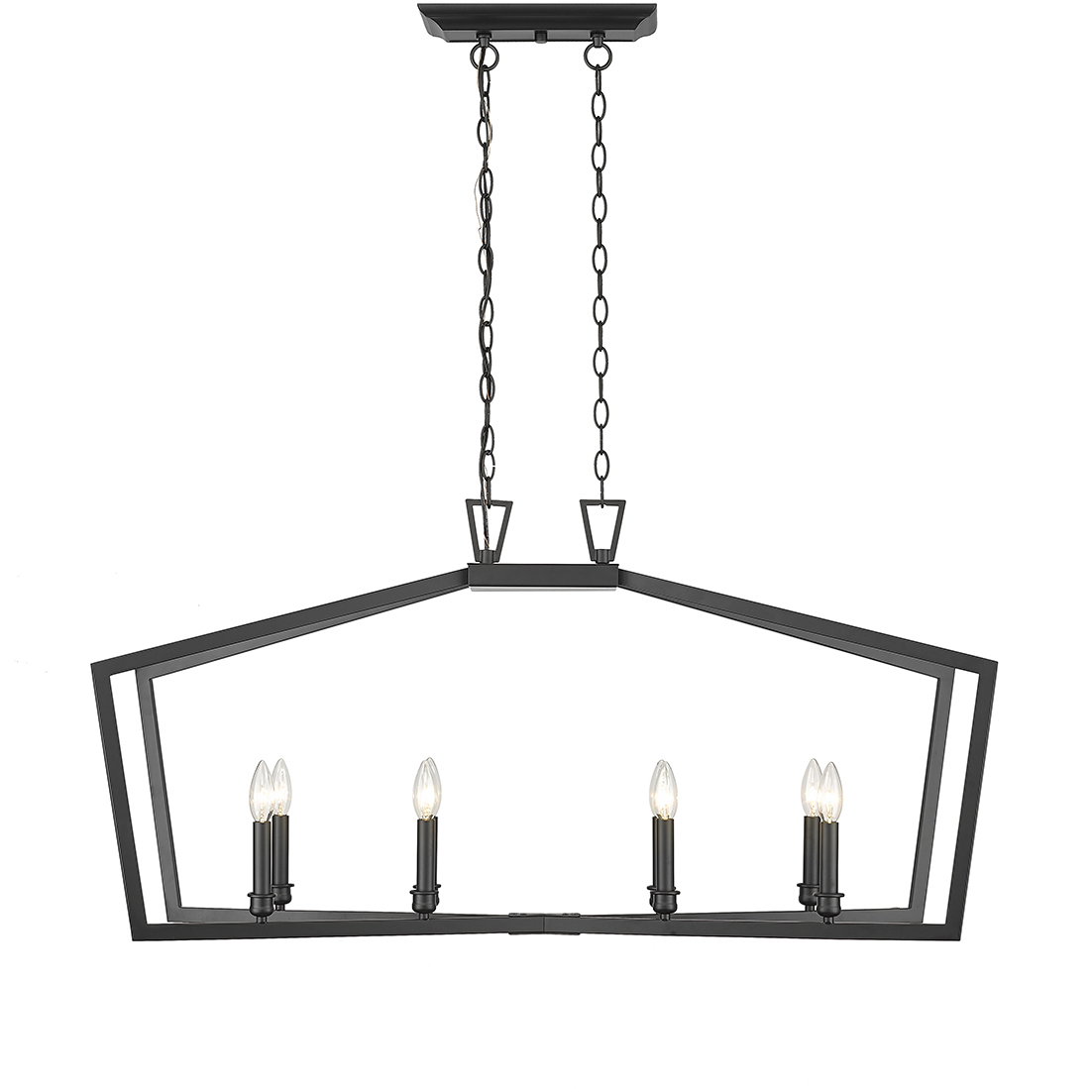 Lizabeth 8 Light 42 inch Matte Black Linear Chandelier Ceiling Light